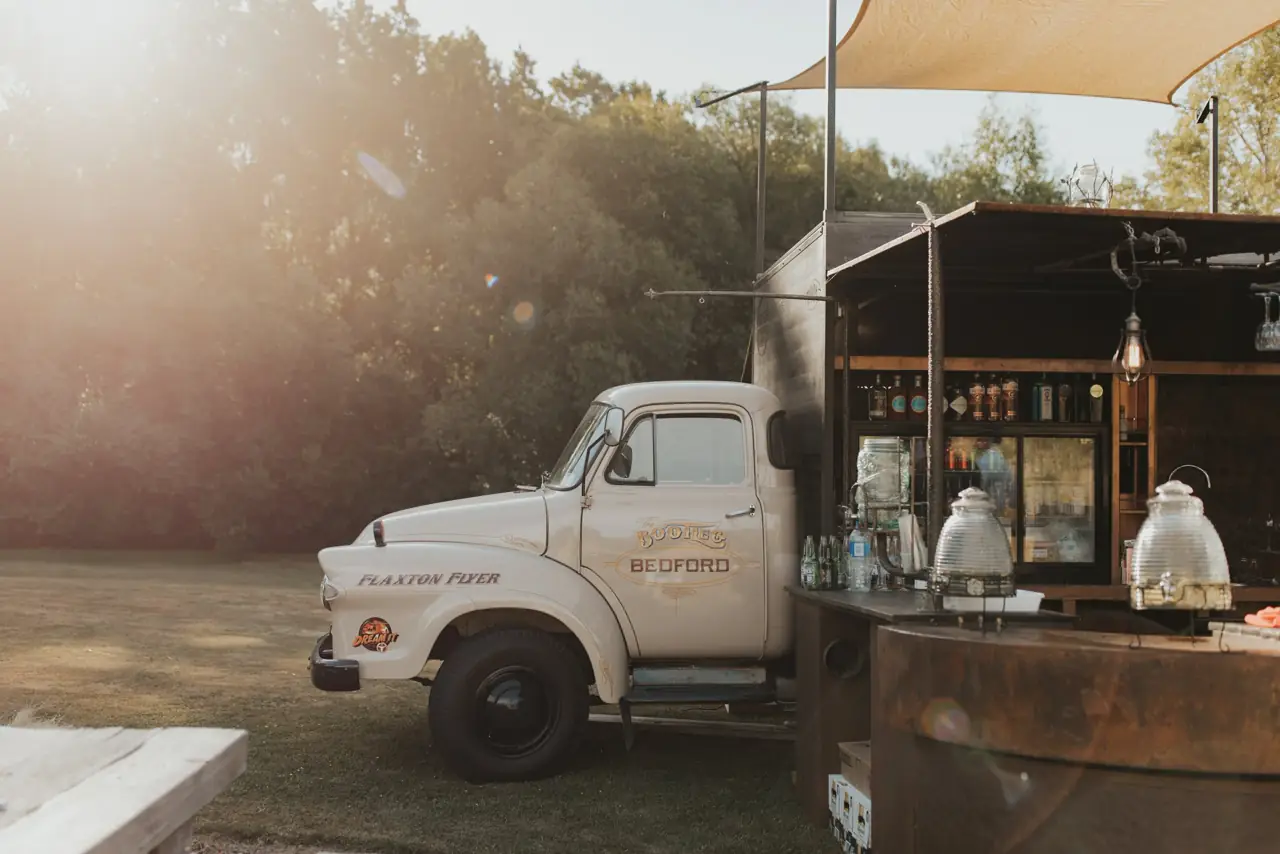 The 1968 Bedford cab and bar side at golden hour