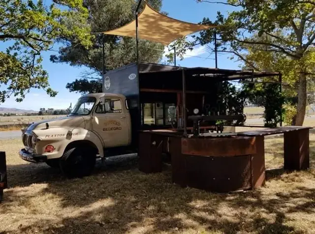 Bar truck under its shade sail in the countryside